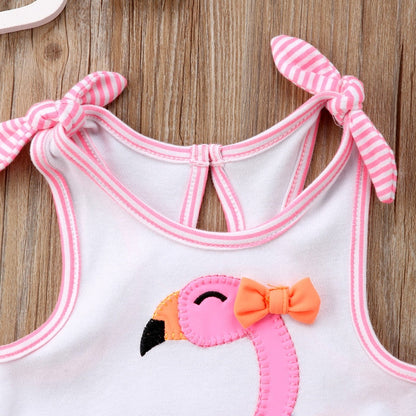 Newborn Girl Flamingo Designed Romper/Beachwear childrensterritory