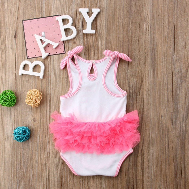 Newborn Girl Flamingo Designed Romper/Beachwear childrensterritory