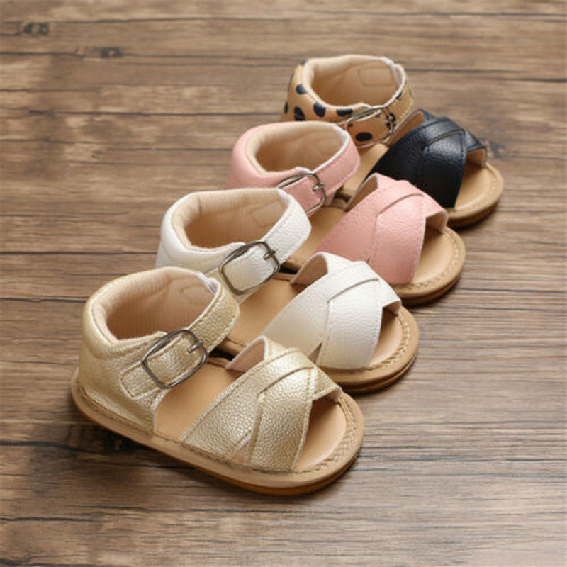 Newborn Girls Non-slip PU Leather Shoes/Prewalker childrensterritory