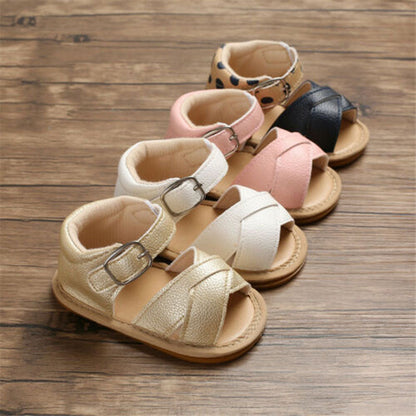 Newborn Girls Non-slip PU Leather Shoes/Prewalker childrensterritory