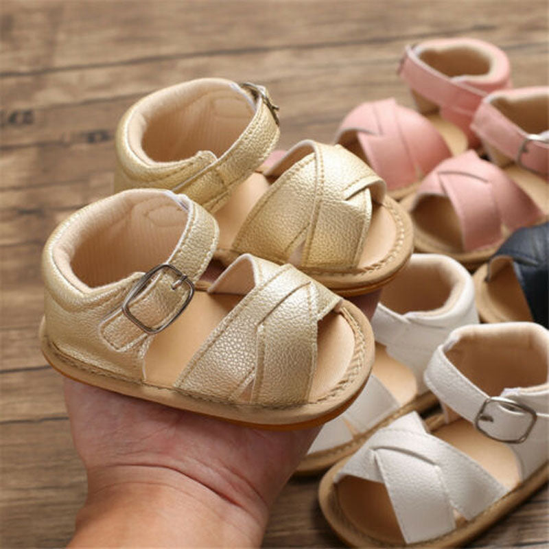Newborn Girls Non-slip PU Leather Shoes/Prewalker childrensterritory