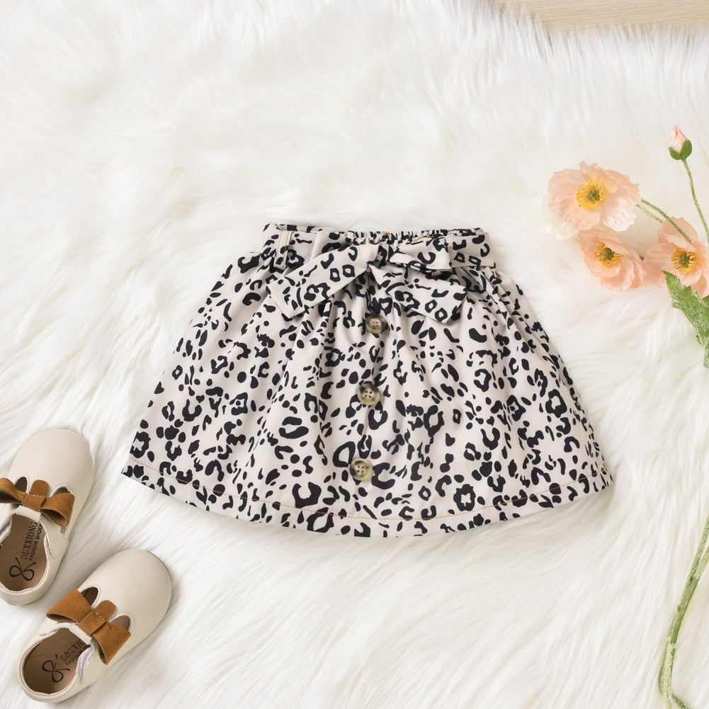 Newborn Girls Short Sleeve Letter Romper + Skirt 3pcs Set childrensterritory