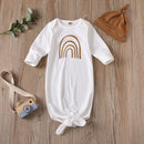 Newborn Rainbow Printed Sleeping Sack & Solid Color Hat childrensterritory