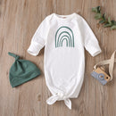 Newborn Rainbow Printed Sleeping Sack & Solid Color Hat childrensterritory