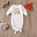 Newborn Rainbow Printed Sleeping Sack & Solid Color Hat childrensterritory