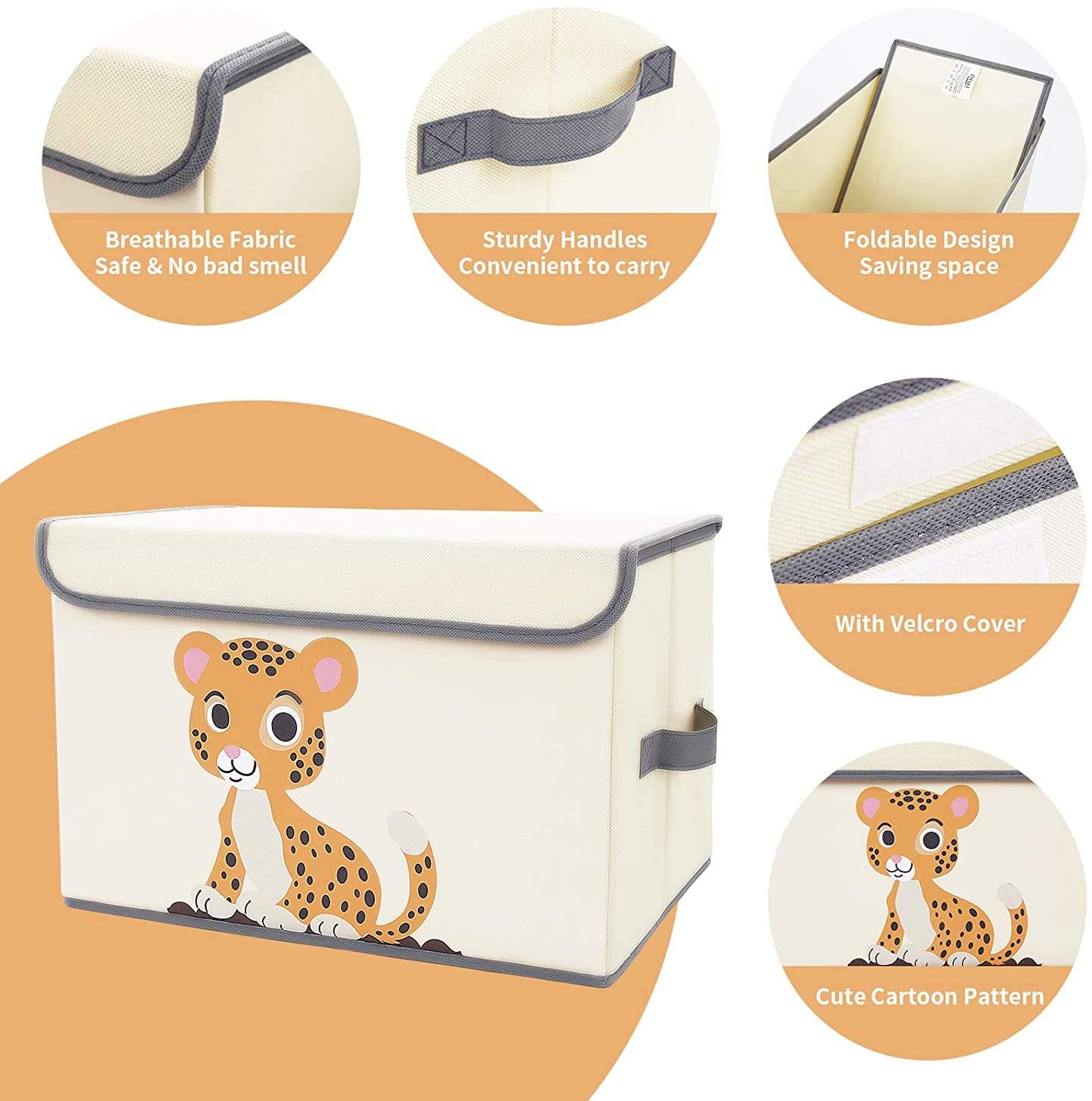 Non Woven Folding Storage Box with Handle childrensterritory