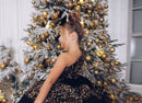 One Shoulder Gold Sequin Kid Girl Birthday Party Dress childrensterritory