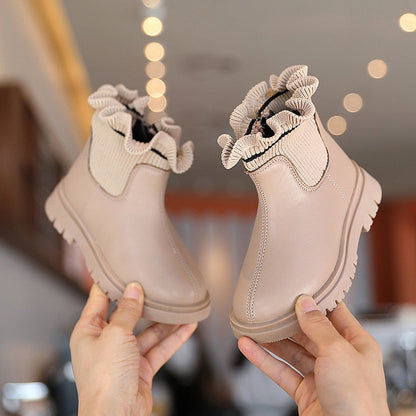 PU Leather Non-slip Snow Boots for Kids Girls childrensterritory