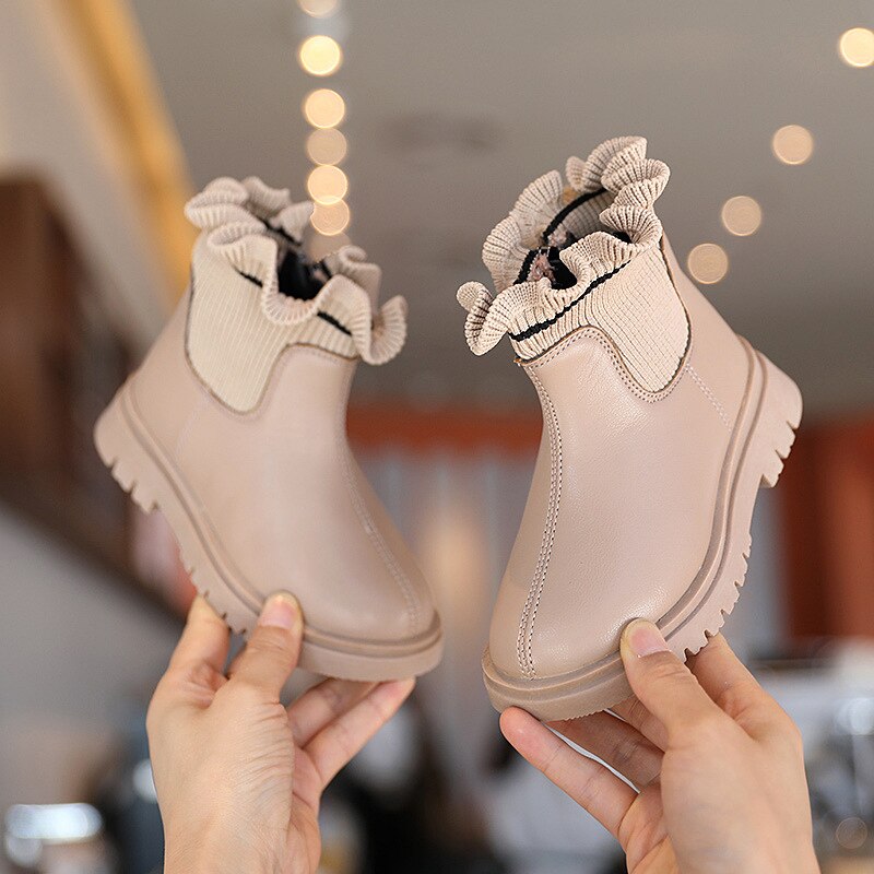 PU Leather Non-slip Snow Boots for Kids Girls childrensterritory
