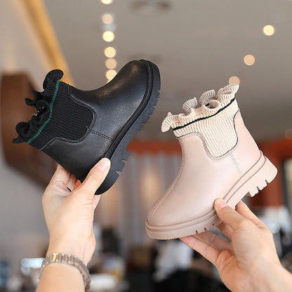 PU Leather Non-slip Snow Boots for Kids Girls childrensterritory