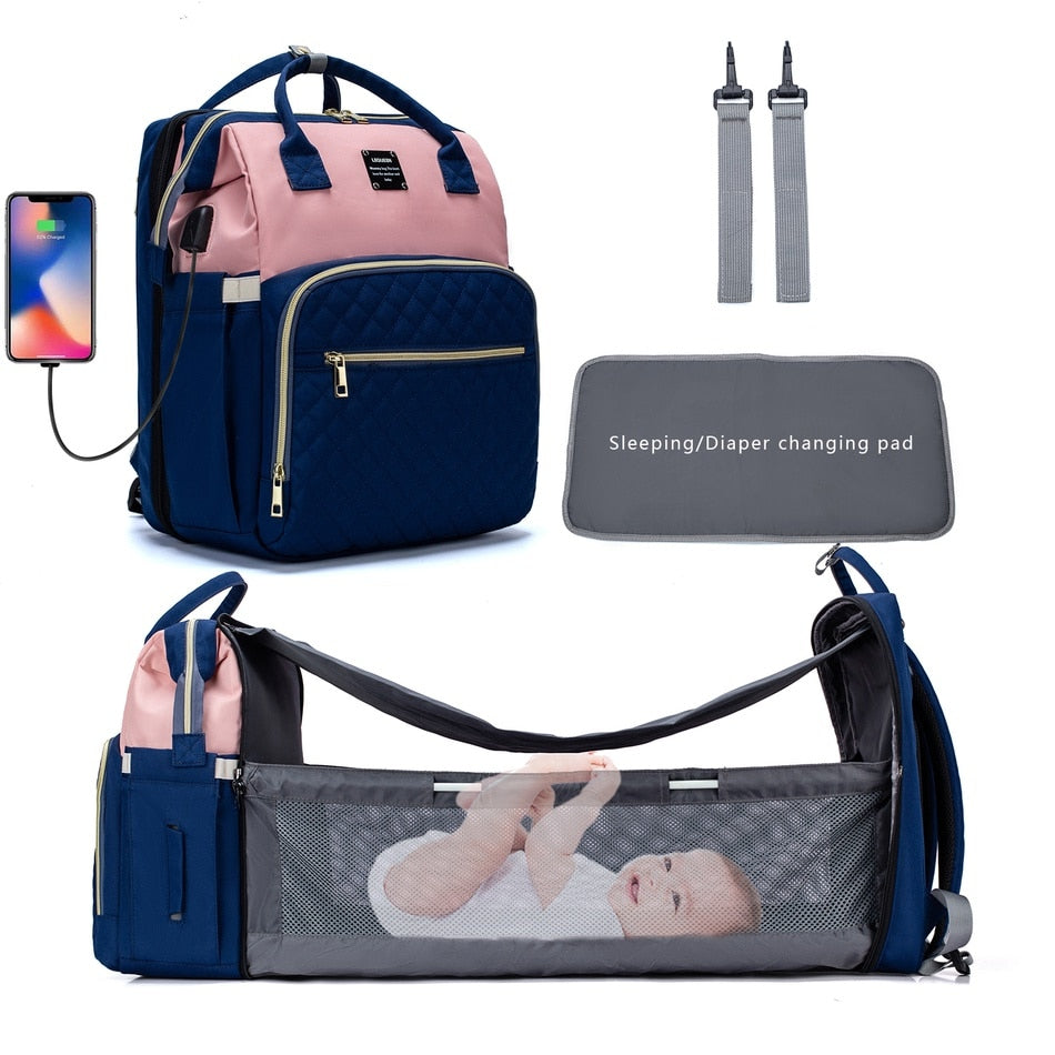 Portable Multi-Function Crib &amp; Diaper Backpack childrensterritory