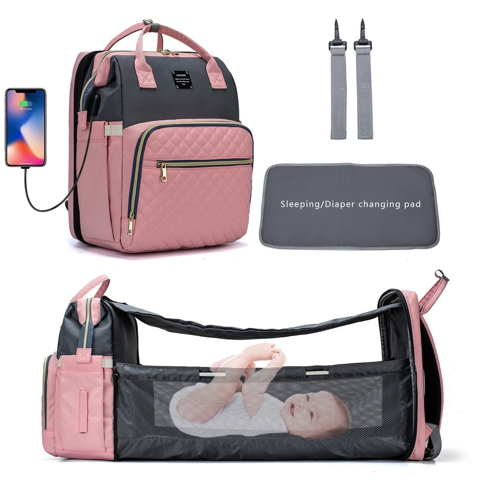 Portable Multi-Function Crib &amp; Diaper Backpack childrensterritory