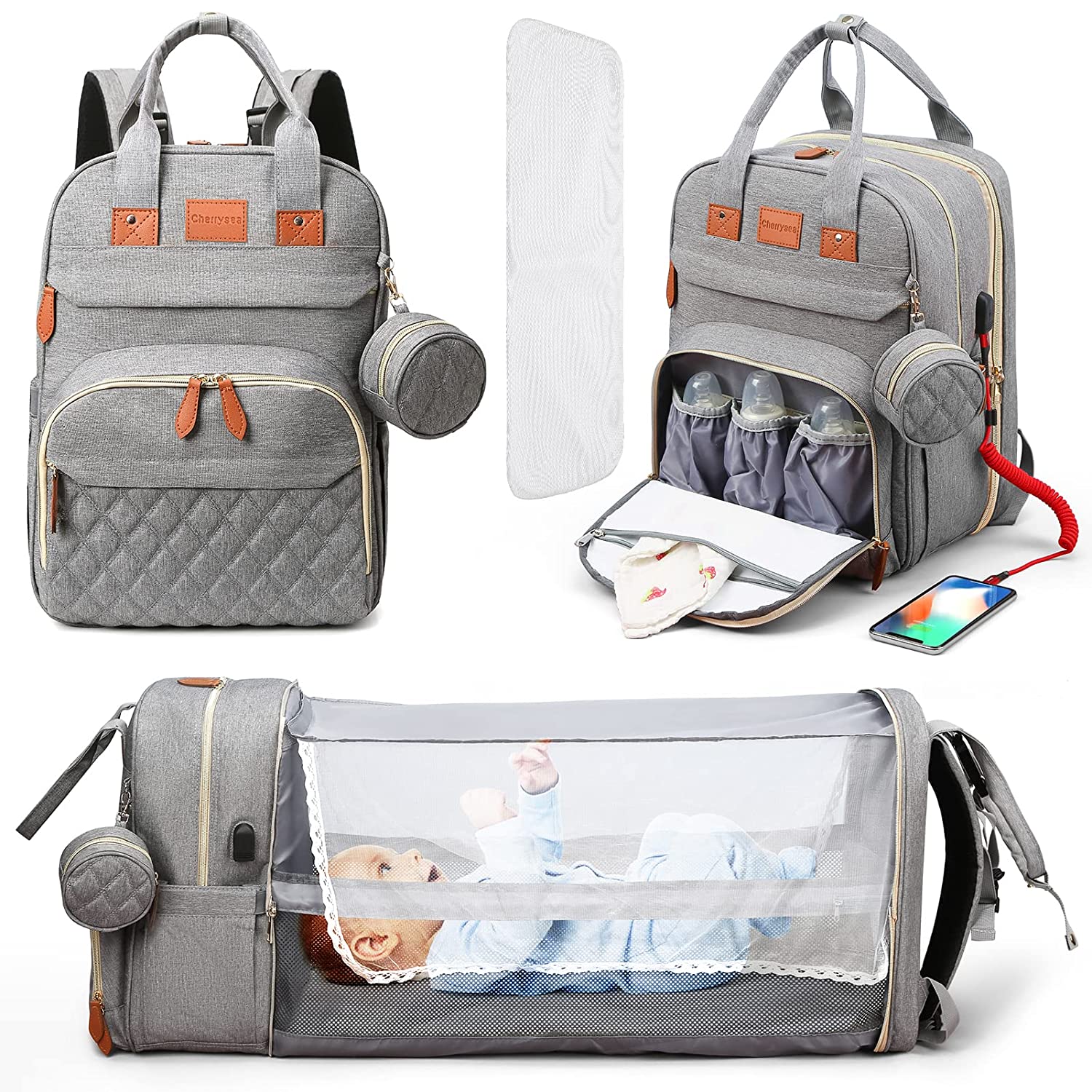 Portable Multi-Function Crib &amp; Diaper Backpack childrensterritory