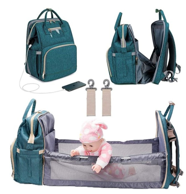 Portable Multi-Function Crib &amp; Diaper Backpack childrensterritory