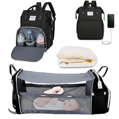 Portable Multi-Function Crib &amp; Diaper Backpack childrensterritory