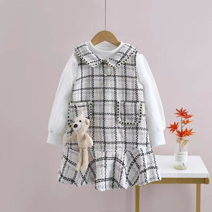 Princess Patchwork Winter Party Dress for Kids Girls childrensterritory
