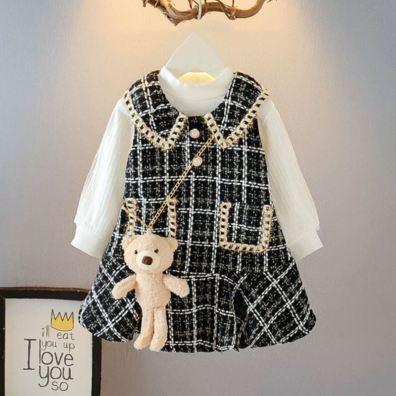 Princess Patchwork Winter Party Dress for Kids Girls childrensterritory
