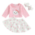 Rabbit Print Top & A-Line Skirt/Easter Outfit Set for Baby Girl childrensterritory