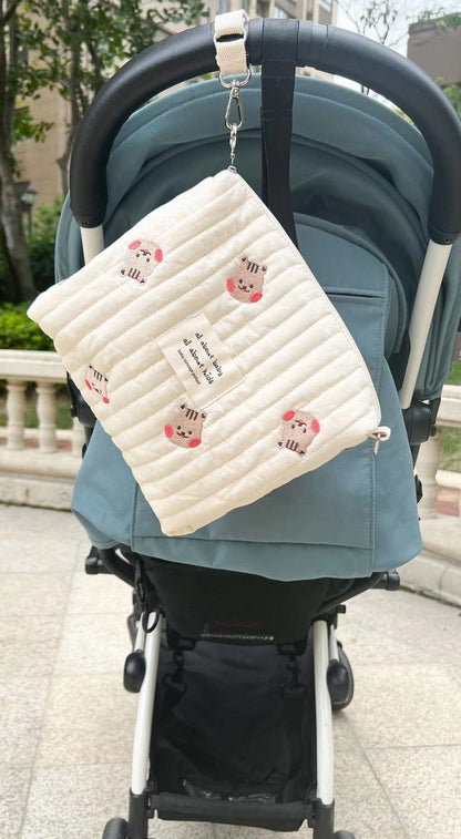 Bear Embroidery Baby Nappy Bag for Moms childrensterritory