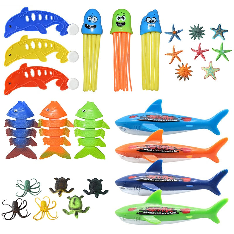 Child Diving Game Toys Set Pool Toys Octopus, Fish &amp; Sea Turtle childrensterritory