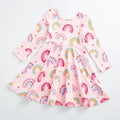 Kids Heart/Cat/Rainbow Print Milk Silk Dress childrensterritory