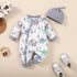Infant Boy Cartoon Print One-Piece with Hat Set childrensterritory