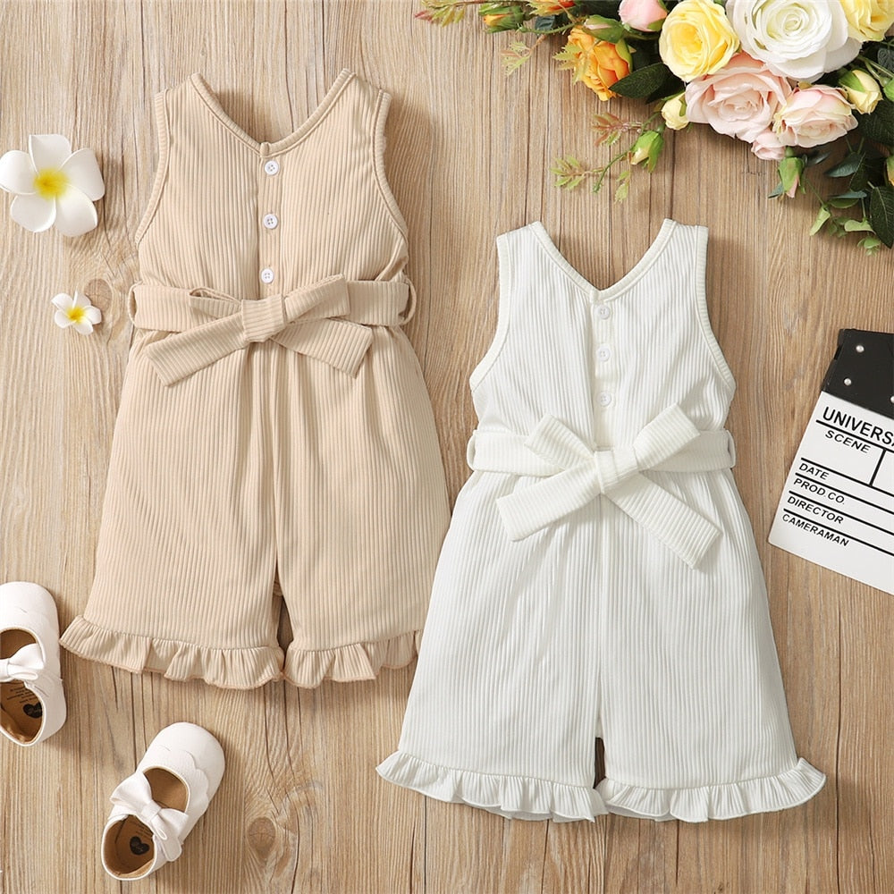 Toddler Girl Sleeveless Summer Jumpsuit childrensterritory