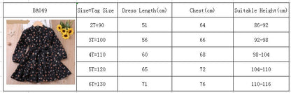 Kids Girls Floral Princess Dress With Bow Belt childrensterritory