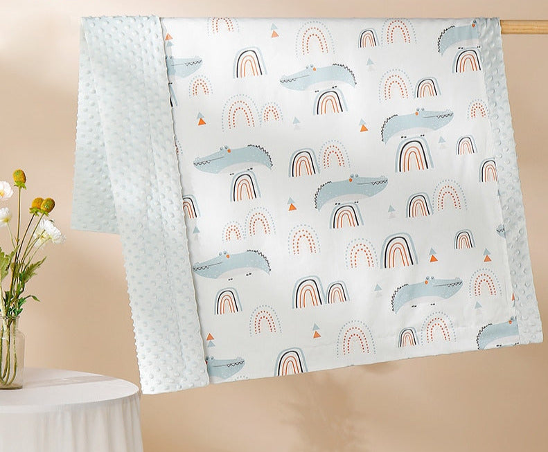 Cute Print Plush Dot Baby Swaddle/Blanket 100x80cm childrensterritory