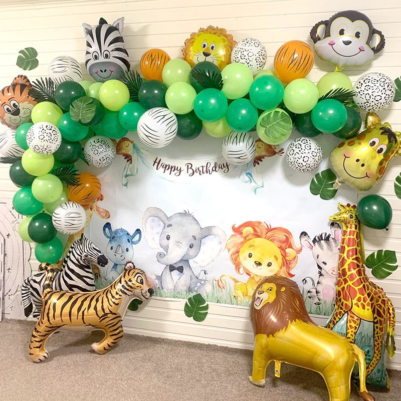 Jungle Safari Theme Birthday Party 109pcs Balloons Garland childrensterritory