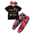 Letters & Floral Print Toddler Girl 3PCS Outfit Set childrensterritory