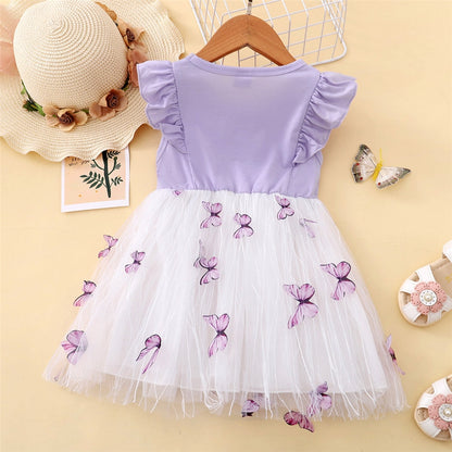 Tulle Butterfly Designed Kids Girls Birthday Dress childrensterritory