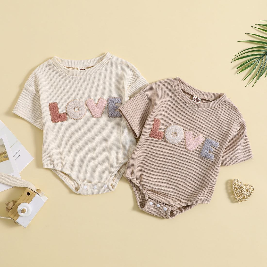 Love Embroidery Baby Unisex Summer Bodysuit childrensterritory