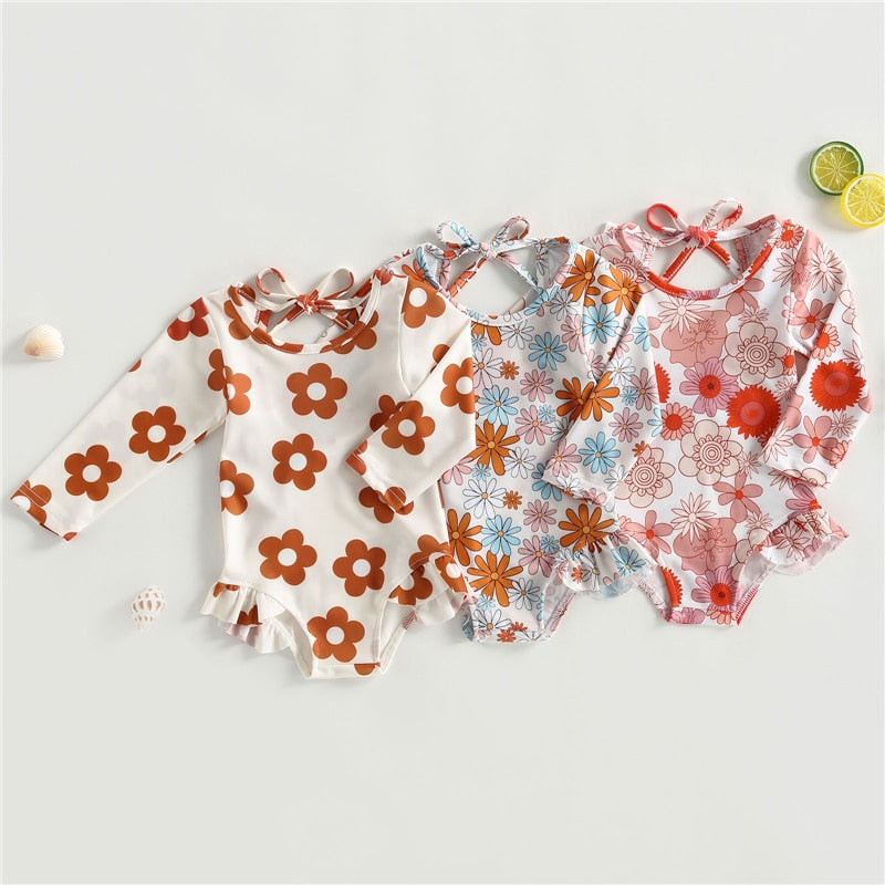 O-Neck Floral Baby Girl Swimsuit/Beach Wear childrensterritory