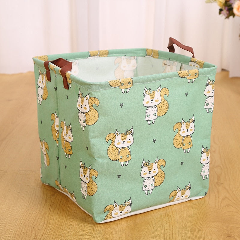 Cartoon Animal Print Cube Folding Storage Boxes childrensterritory