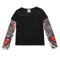 Letter Printed Kids Boys T-shirts with Tattoo Sleeves childrensterritory