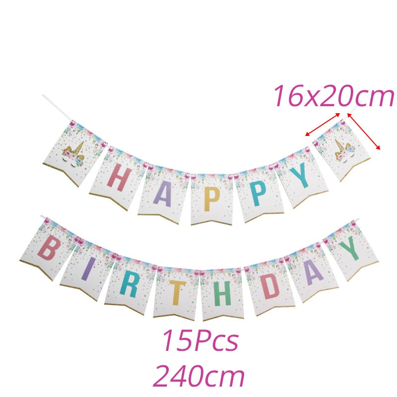 Kids Unicorn Theme Birthday Party Decorations Set childrensterritory