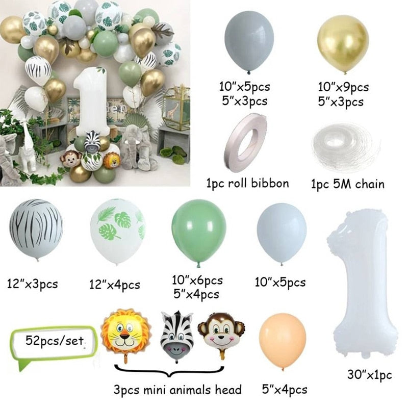 First Birthday Party Jungle Safari Theme Decoration Kit childrensterritory
