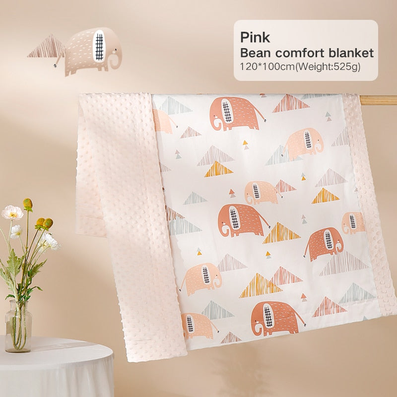 Cute Print Plush Dot Baby Swaddle/Blanket 100x80cm childrensterritory