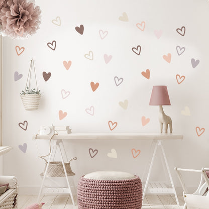 Heart Shape Bohemian Wall Decals for Kids Room Decor childrensterritory
