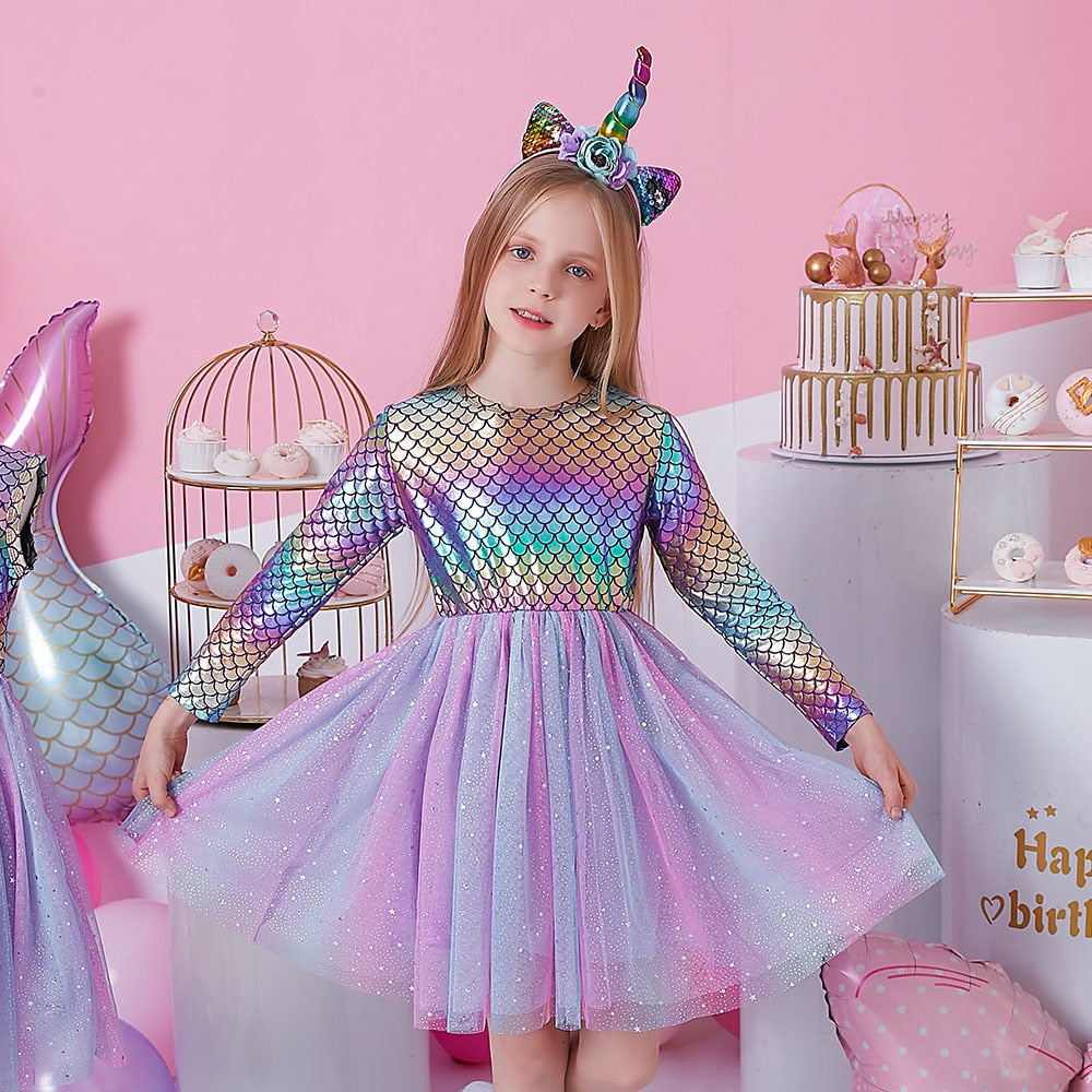Mermaid Style Elegant Tutu Ball Gown for Kids Girls childrensterritory