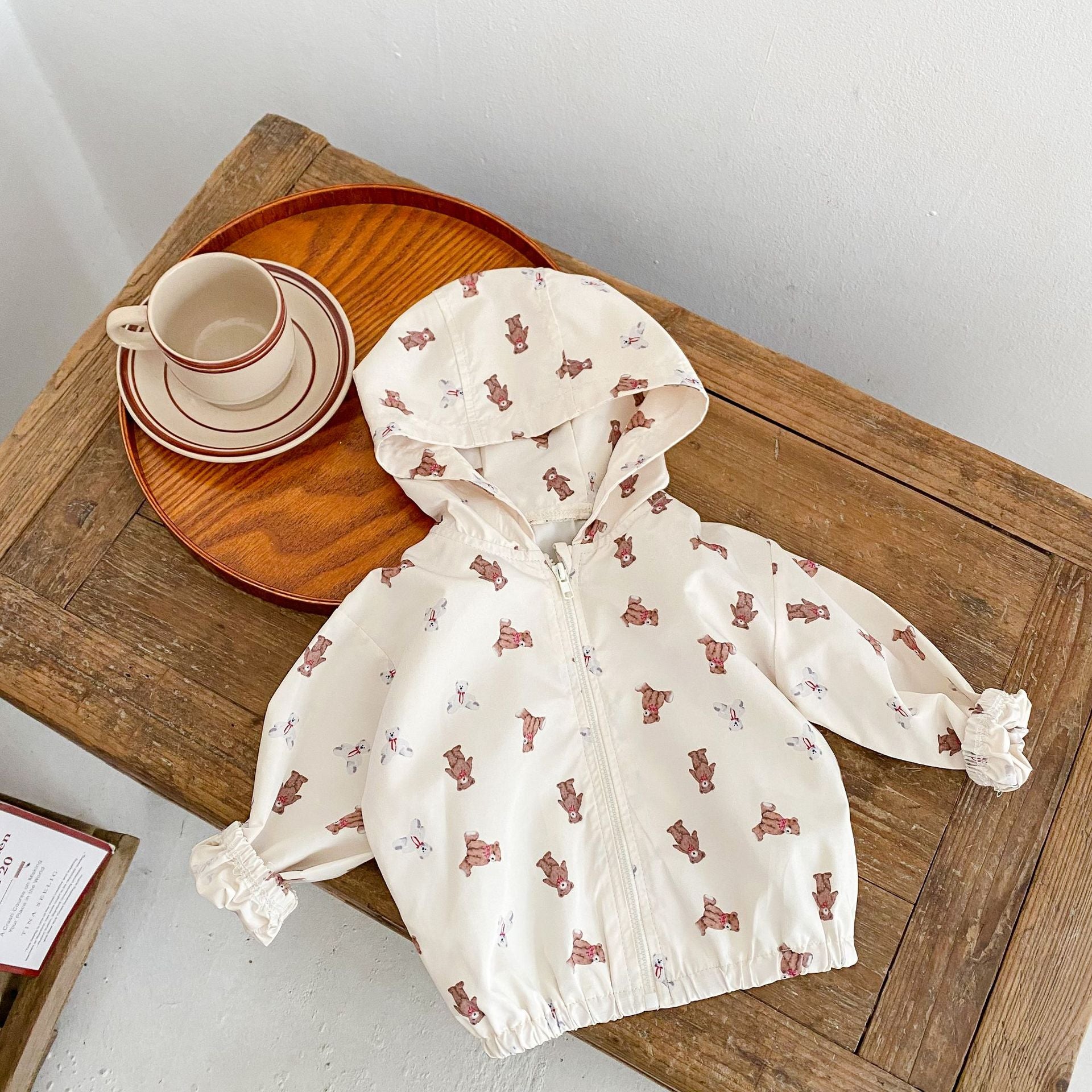 Bear Printed Windproof Hooded Coat for Baby/Toddler childrensterritory