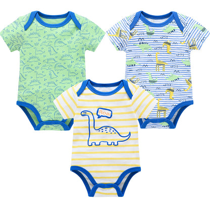 Cotton Short Sleeve Baby Unisex Cartoon Bodysuits childrensterritory