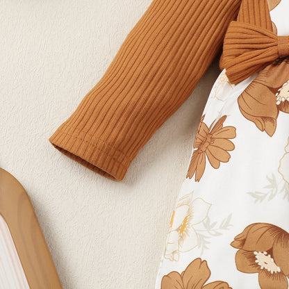 Infant Girl Floral Printed Long Sleeve Jumpsuit childrensterritory