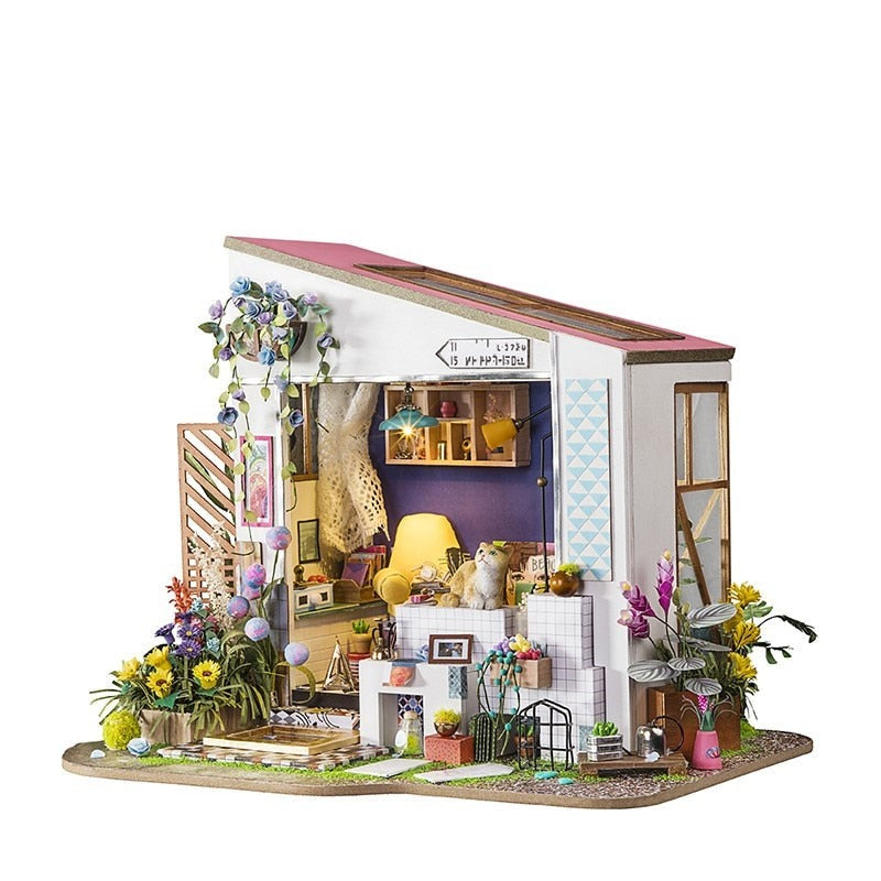 Kids DIY Miniature Dollhouse Wooden Kits Toys childrensterritory