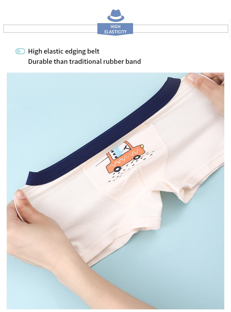 Kids Boys Cartoon Print Cotton Briefs/Panties childrensterritory