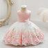 Cute Bow Golden Sequined Flower Birthday Dresses For Kids Girl childrensterritory