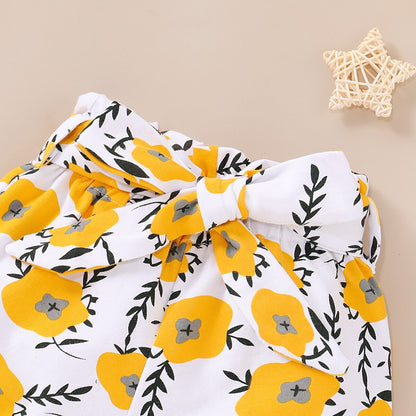 Baby Girl 3Pcs Letter &amp; Floral Print Outfit Set childrensterritory