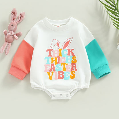 Baby Boy/Girl Bunny Letter Print Bodysuit childrensterritory