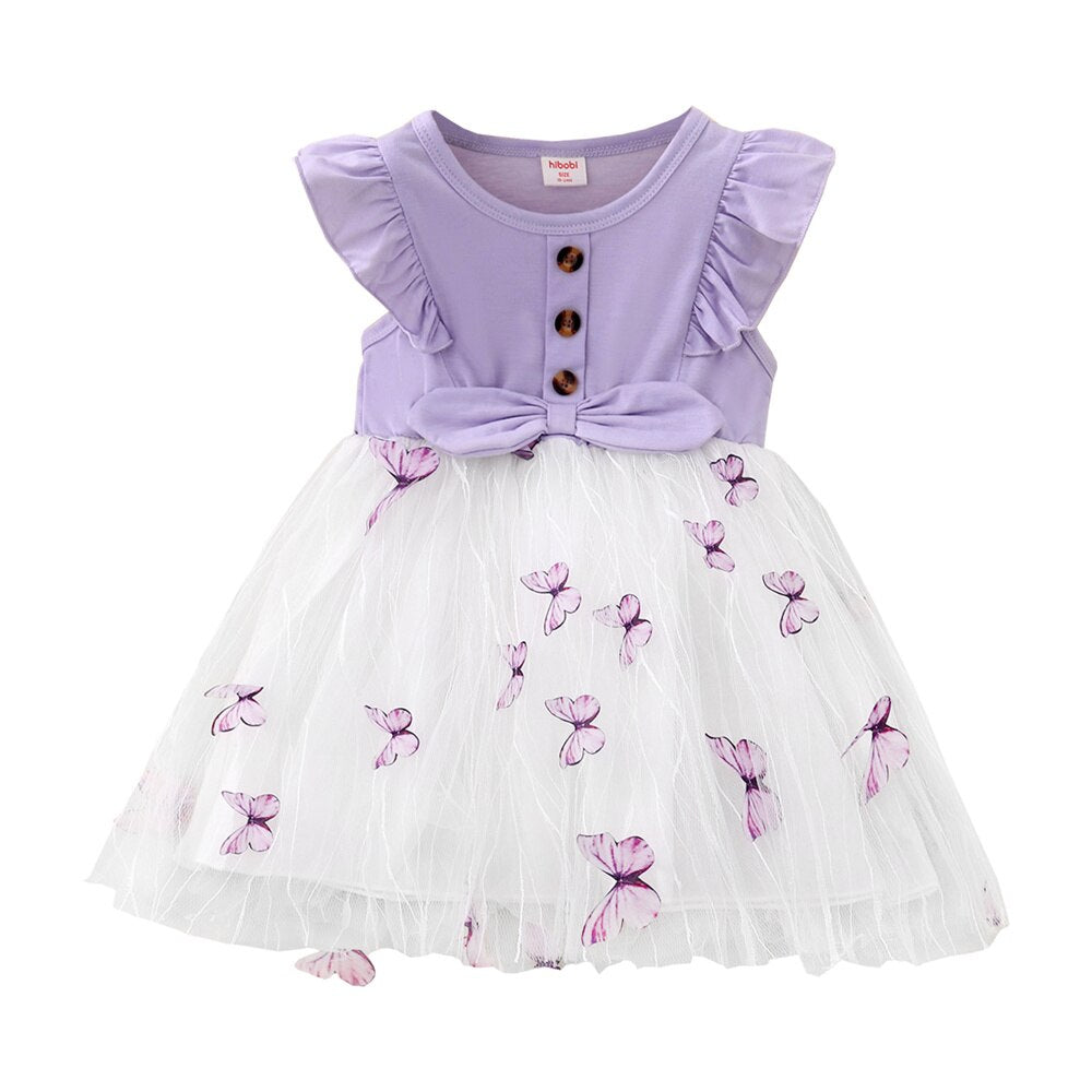 Tulle Butterfly Designed Kids Girls Birthday Dress childrensterritory